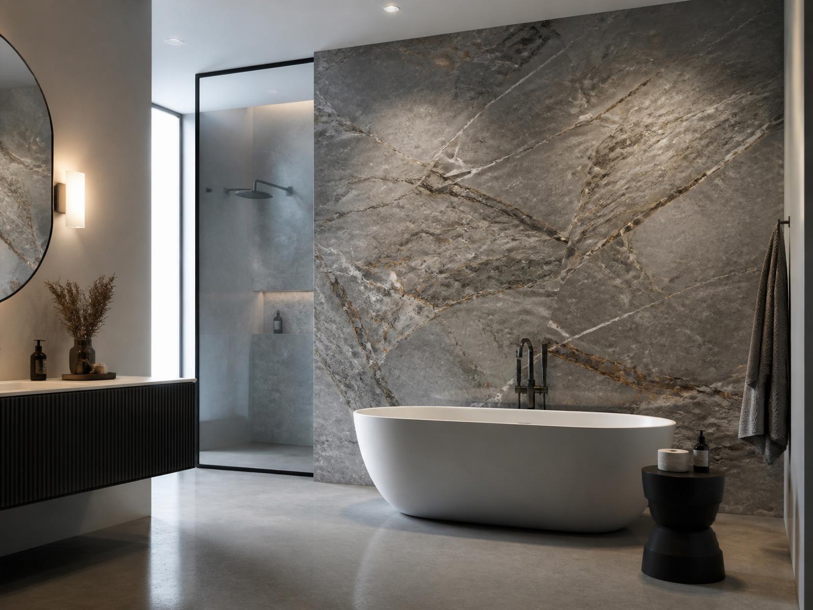 Stone-Wall Primary Bath