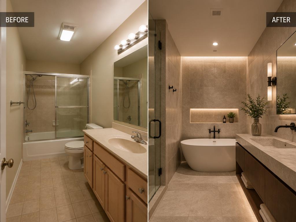 Bathroom remodel before and after reference imagery
